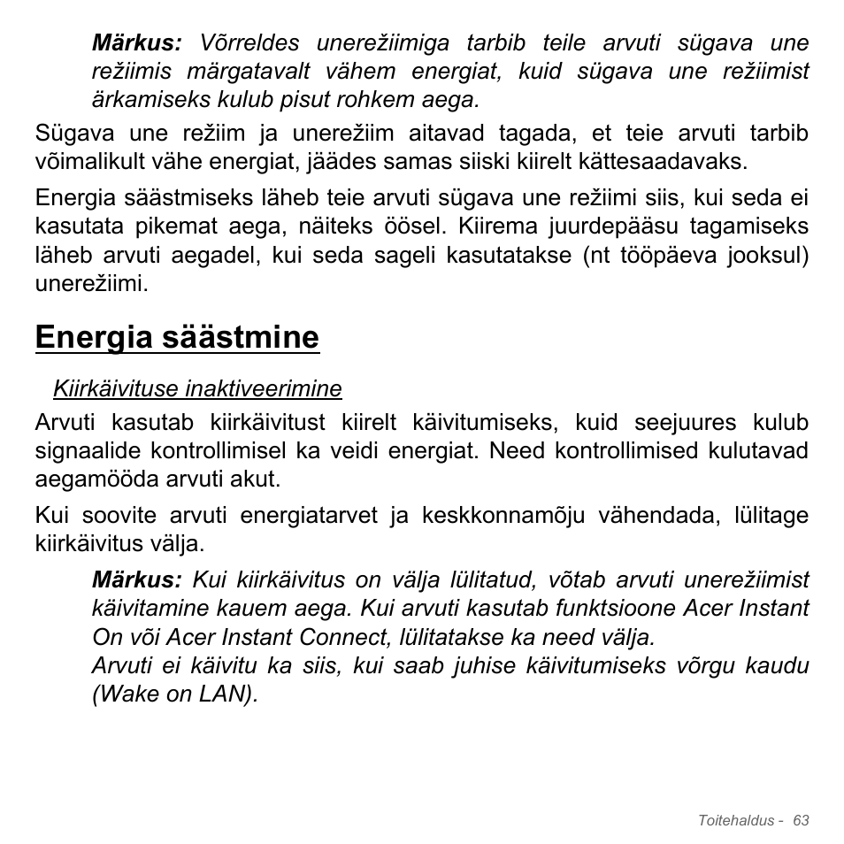 Energia säästmine | Acer Aspire V5-571PG User Manual | Page 2513 / 3604