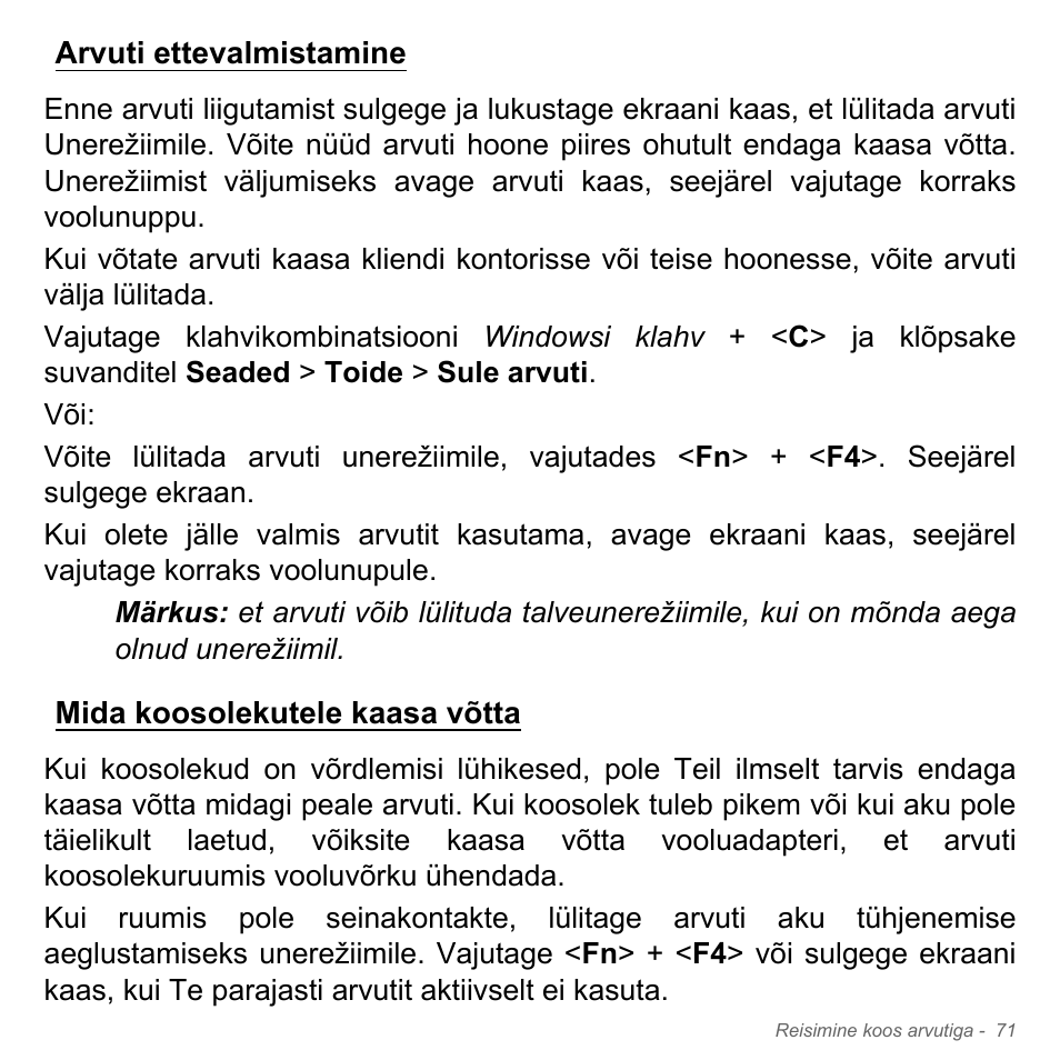 Arvuti ettevalmistamine, Mida koosolekutele kaasa võtta | Acer Aspire V5-571PG User Manual | Page 2521 / 3604