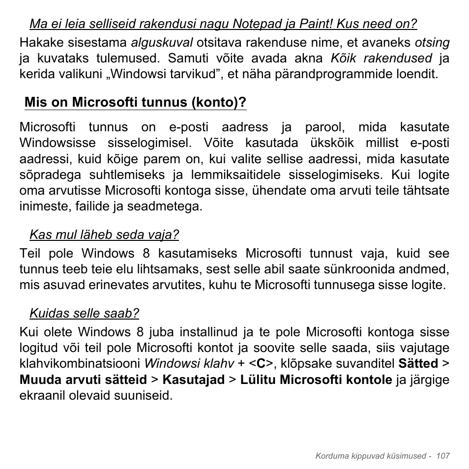 Mis on microsofti tunnus (konto) | Acer Aspire V5-571PG User Manual | Page 2557 / 3604