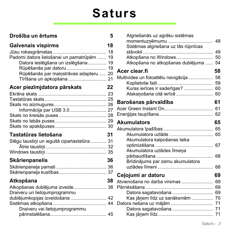 Saturs | Acer Aspire V5-571PG User Manual | Page 2569 / 3604