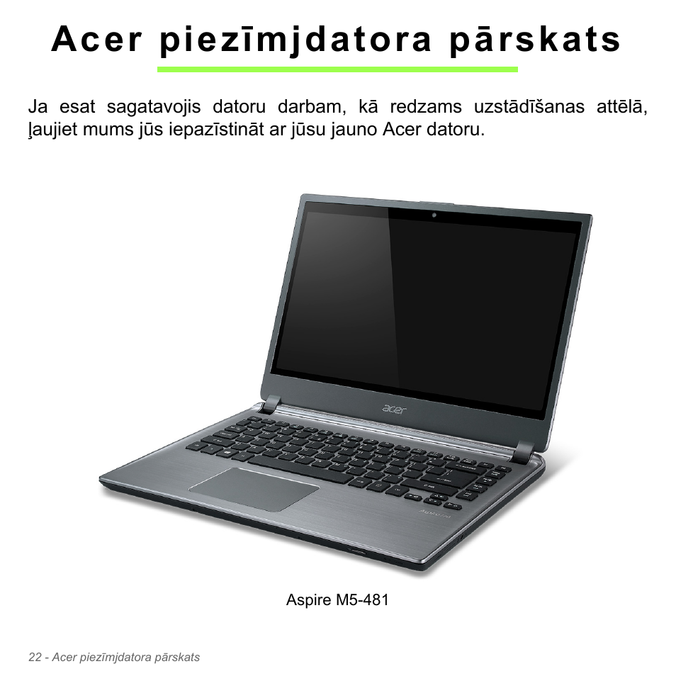 Acer piezīmjdatora pārskats | Acer Aspire V5-571PG User Manual | Page 2588 / 3604