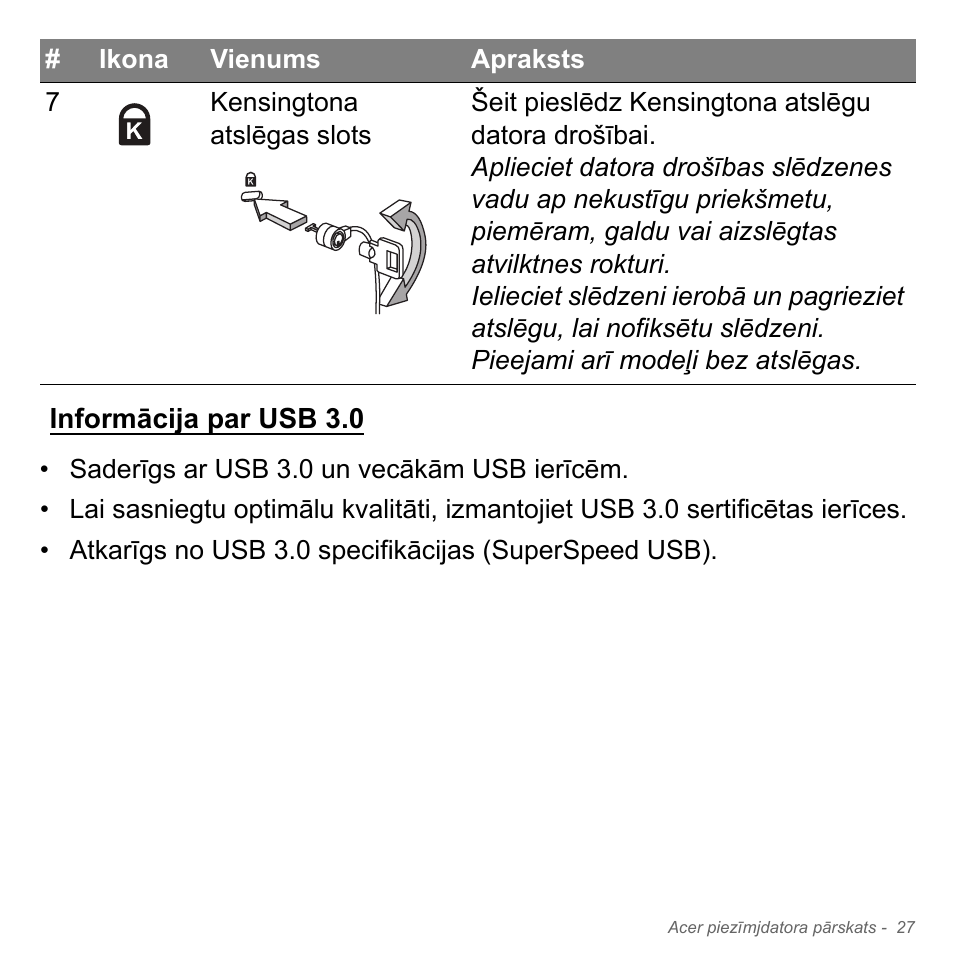 Informācija par usb 3.0 | Acer Aspire V5-571PG User Manual | Page 2593 / 3604