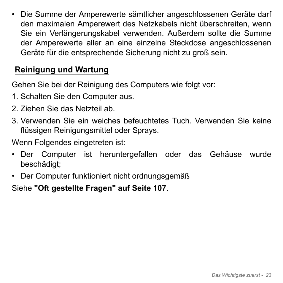 Reinigung und wartung | Acer Aspire V5-571PG User Manual | Page 261 / 3604