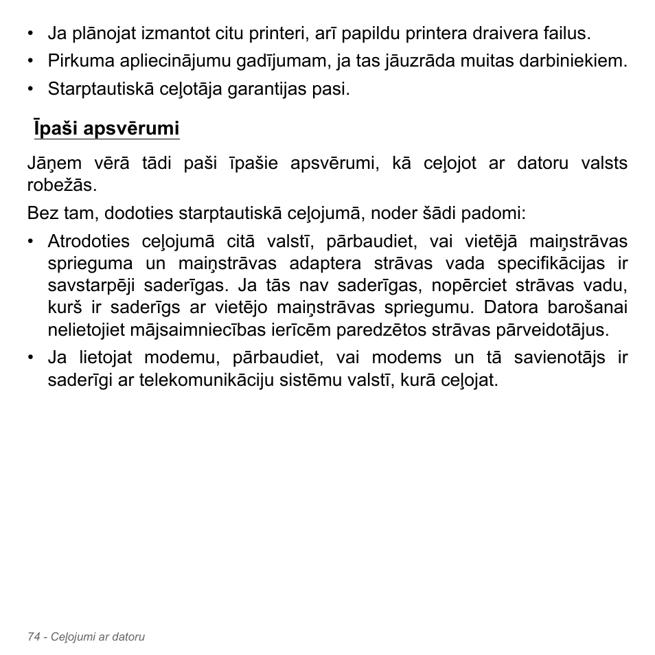 Īpaši apsvērumi | Acer Aspire V5-571PG User Manual | Page 2640 / 3604