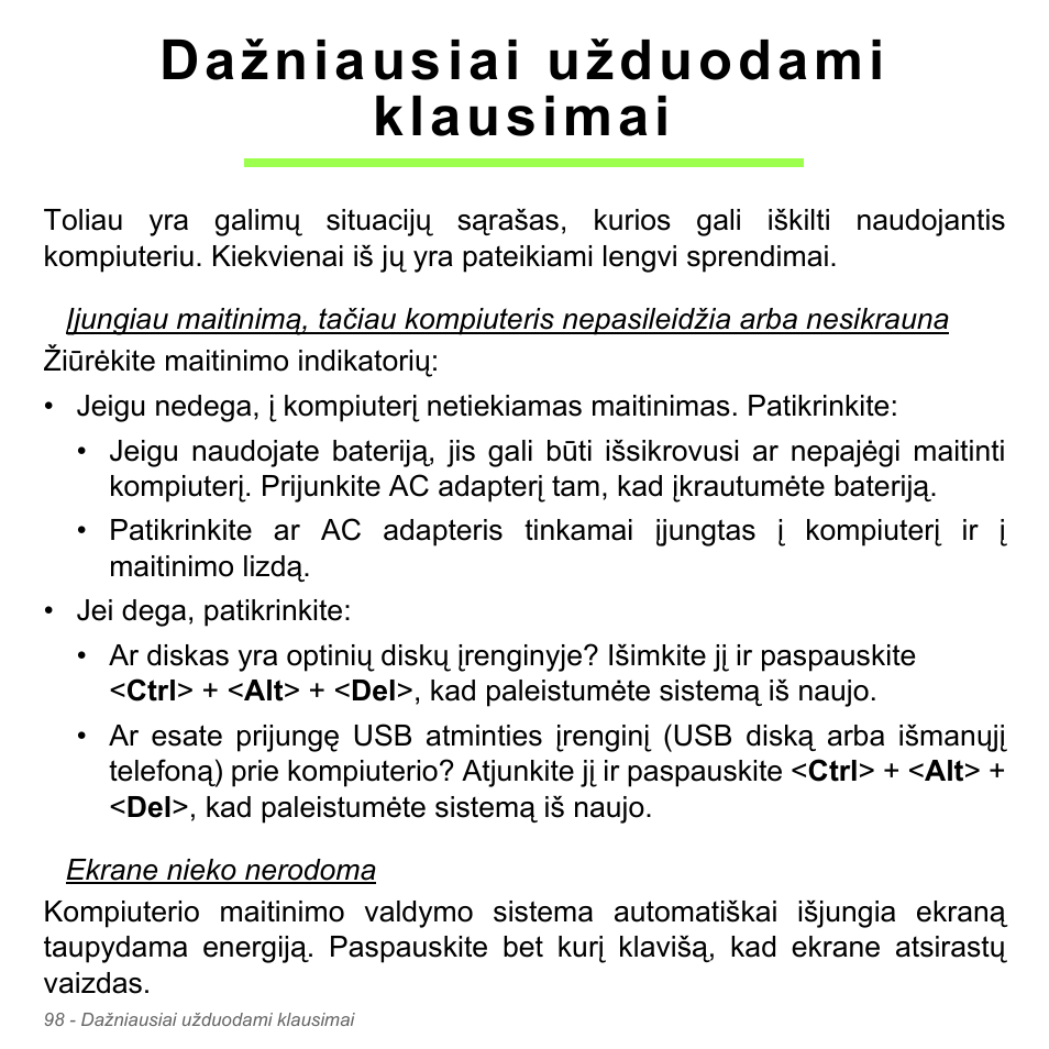 Dažniausiai užduodami klausimai | Acer Aspire V5-571PG User Manual | Page 2780 / 3604
