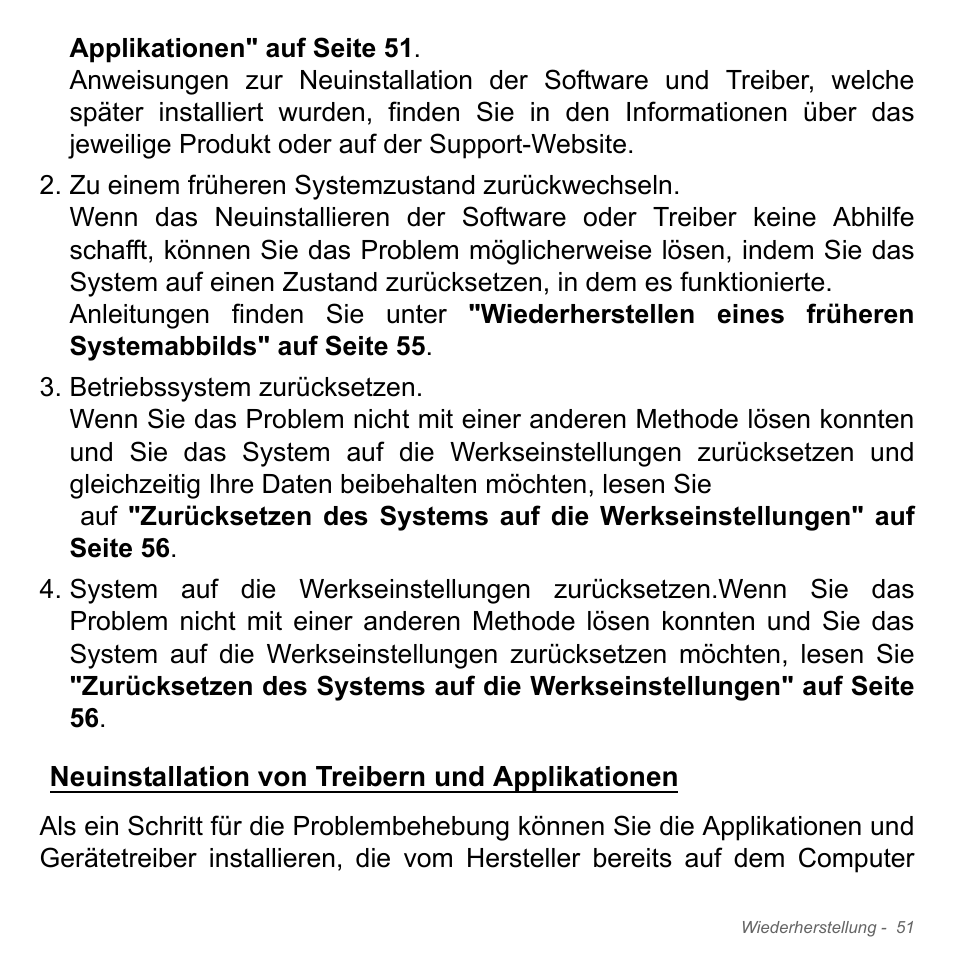 Neuinstallation von treibern und applikationen, Neuinstallation von treibern und, Applikationen | Acer Aspire V5-571PG User Manual | Page 289 / 3604