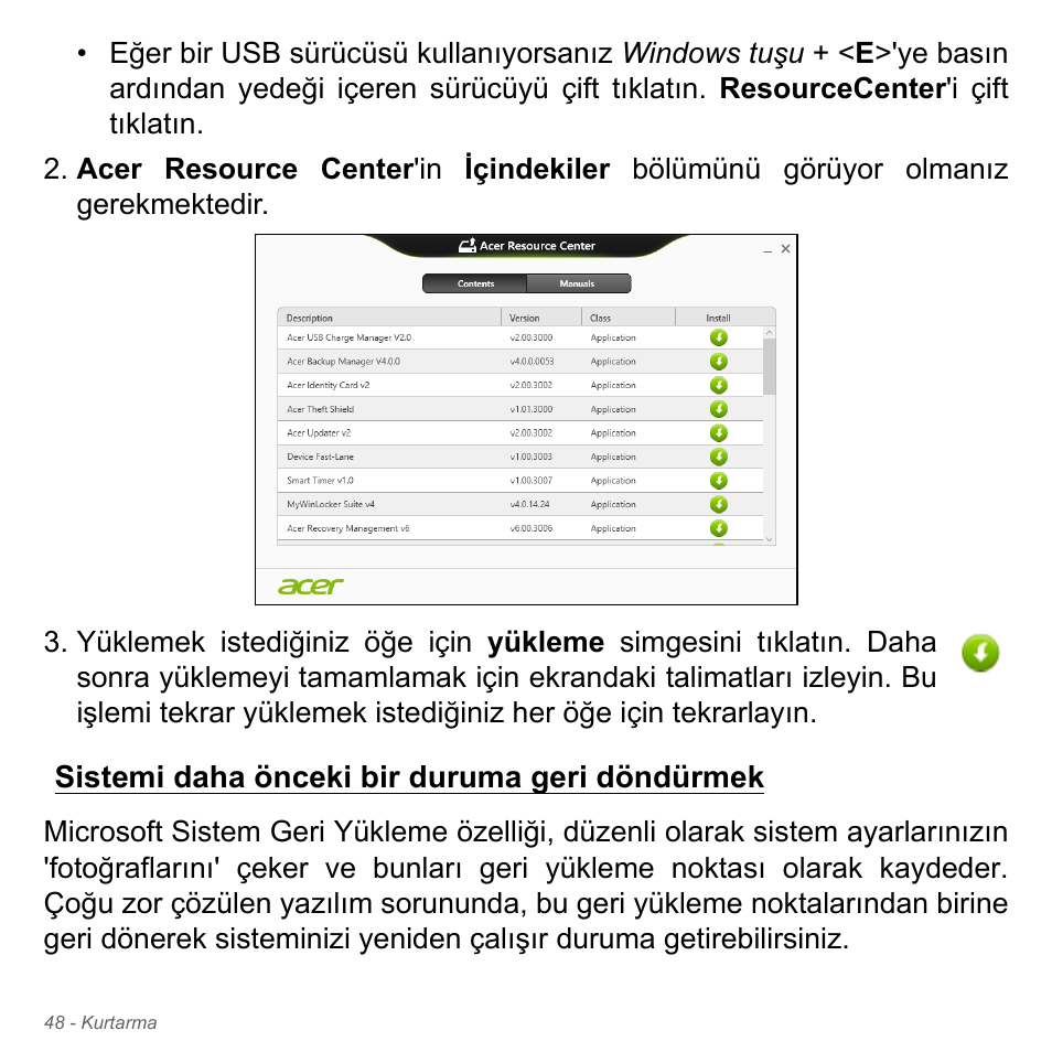 Sistemi daha önceki bir duruma geri döndürmek | Acer Aspire V5-571PG User Manual | Page 2988 / 3604