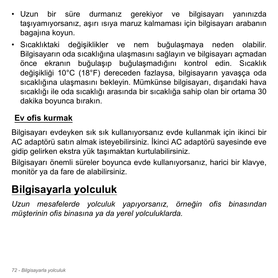 Ev ofis kurmak, Bilgisayarla yolculuk | Acer Aspire V5-571PG User Manual | Page 3012 / 3604