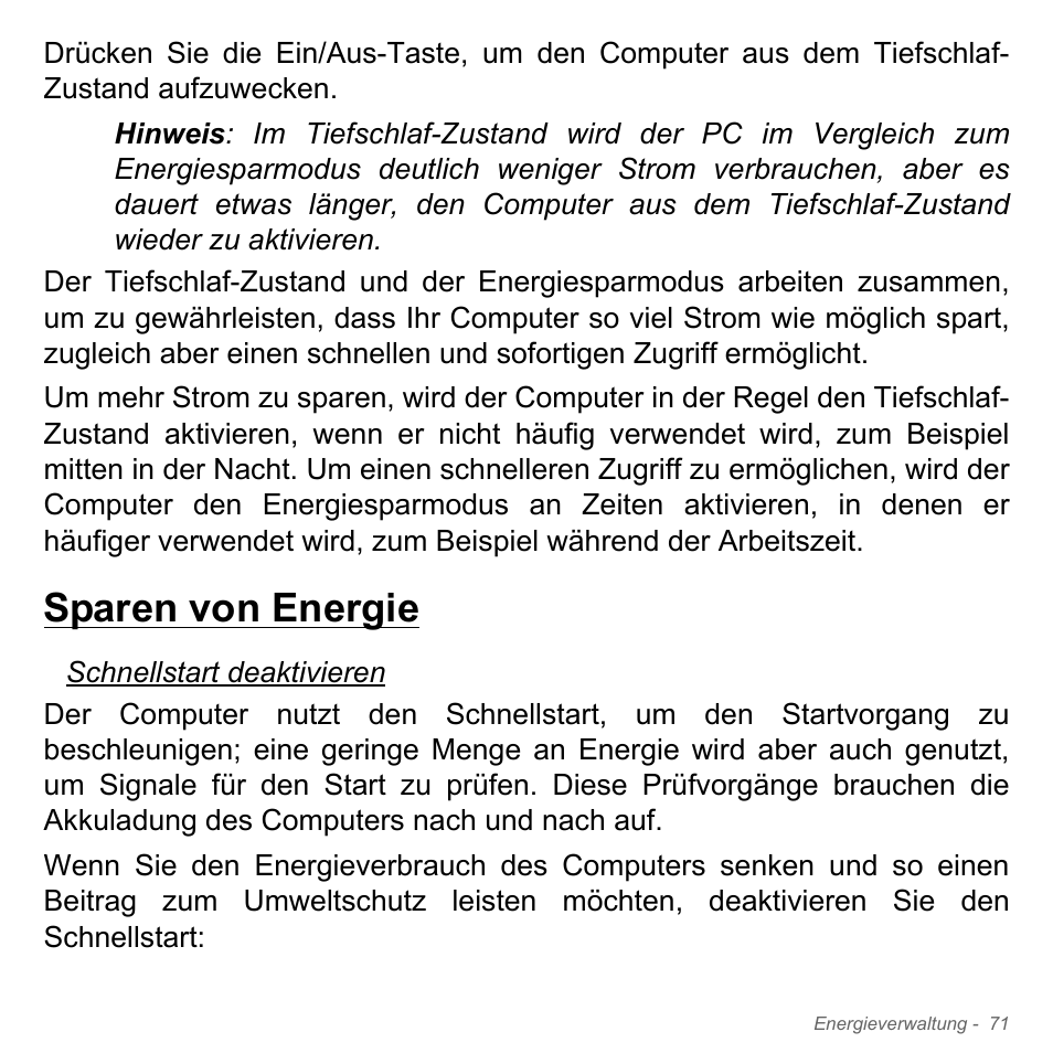 Sparen von energie | Acer Aspire V5-571PG User Manual | Page 309 / 3604