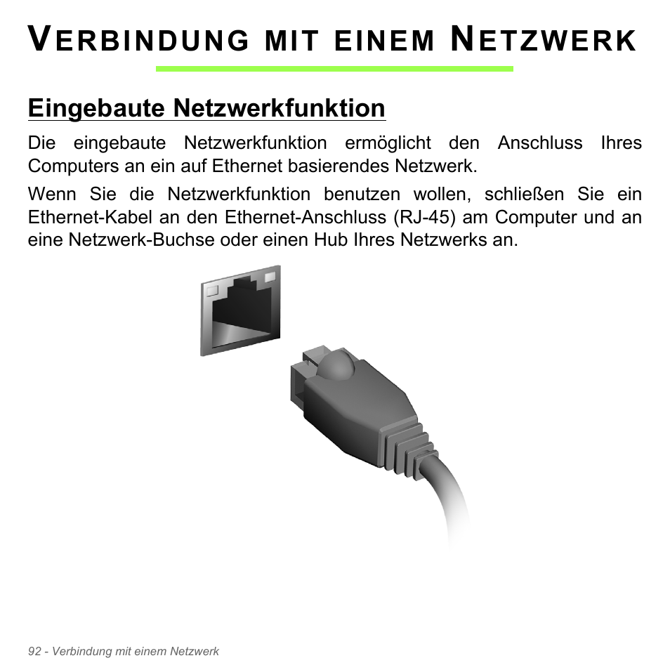 Verbindung mit einem netzwerk, Eingebaute netzwerkfunktion | Acer Aspire V5-571PG User Manual | Page 330 / 3604