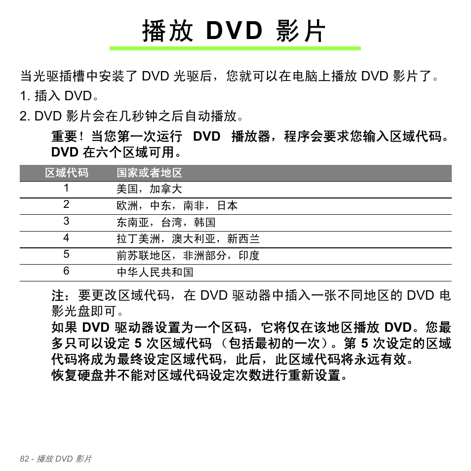 播放 dvd 影片, Dvd 影片, 播 放 dvd 影片 | Acer Aspire V5-571PG User Manual | Page 3350 / 3604