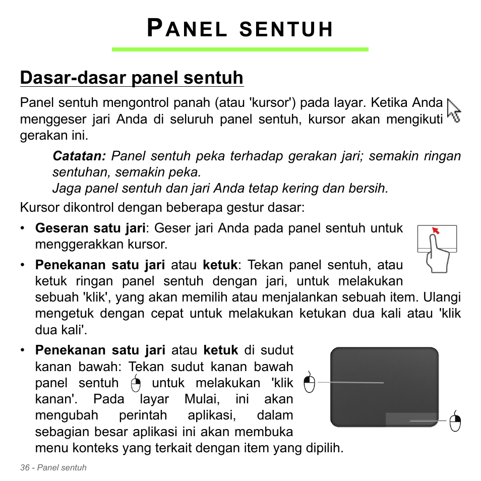 Panel sentuh, Dasar-dasar panel sentuh, Anel | Sentuh | Acer Aspire V5-571PG User Manual | Page 3406 / 3604