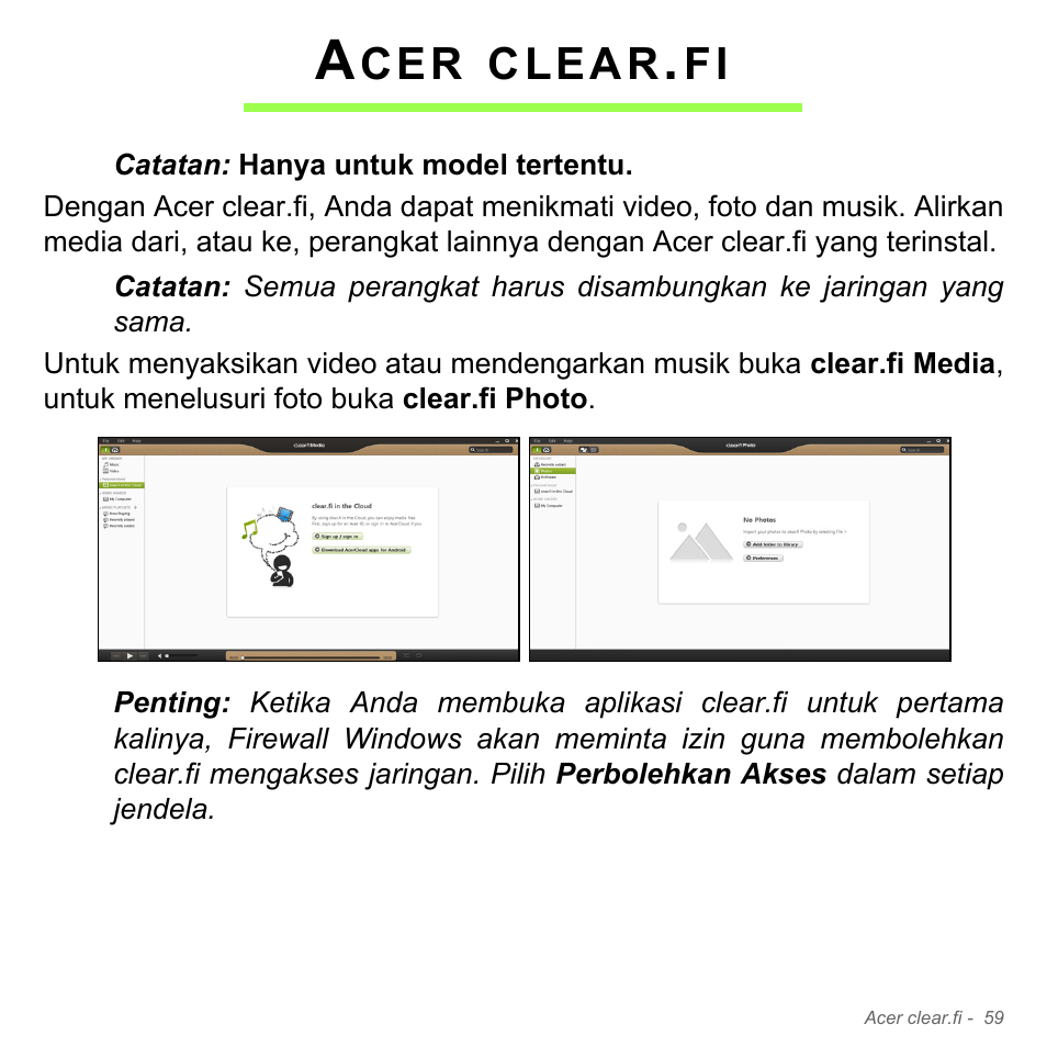 Acer clear.fi, Clear | Acer Aspire V5-571PG User Manual | Page 3429 / 3604