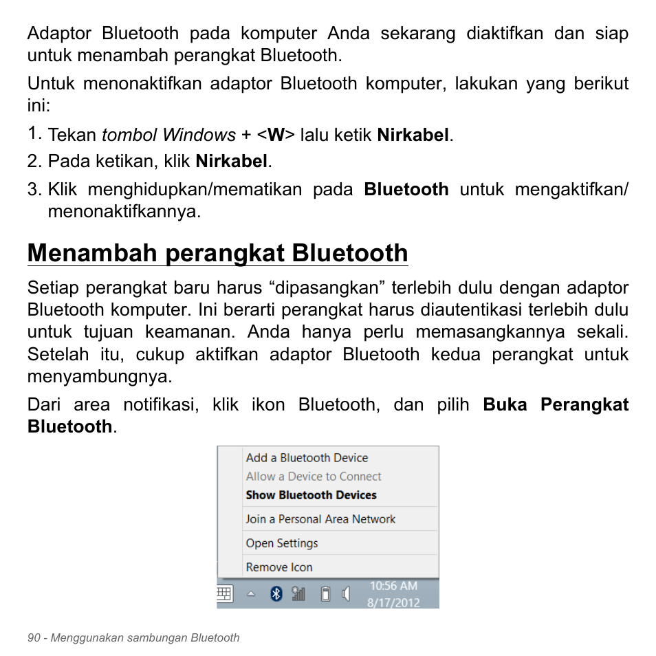 Menambah perangkat bluetooth | Acer Aspire V5-571PG User Manual | Page 3460 / 3604