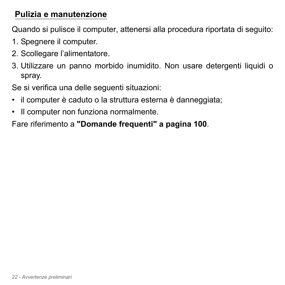 Pulizia e manutenzione | Acer Aspire V5-571PG User Manual | Page 392 / 3604