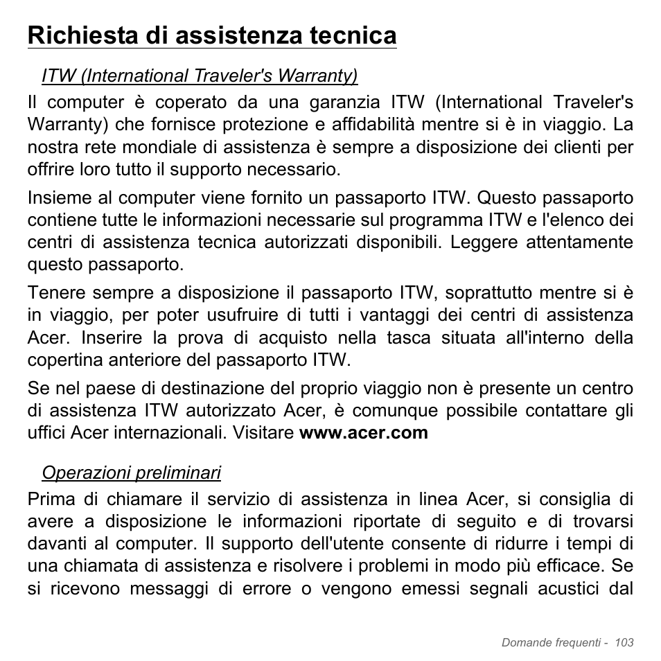 Richiesta di assistenza tecnica | Acer Aspire V5-571PG User Manual | Page 473 / 3604