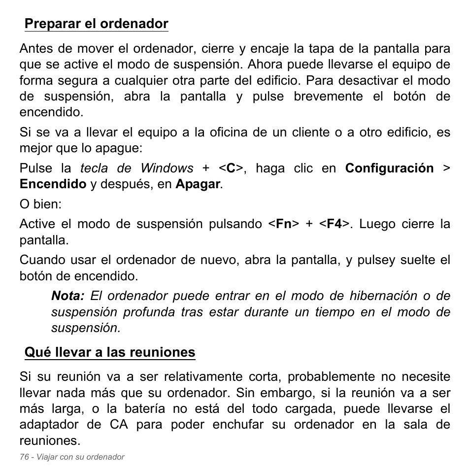 Preparar el ordenador, Qué llevar a las reuniones | Acer Aspire V5-571PG User Manual | Page 568 / 3604