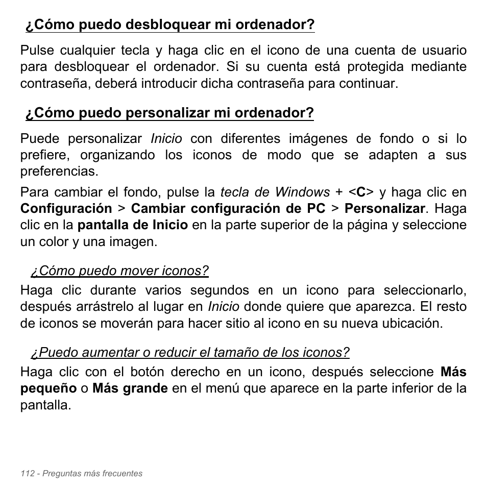 Cómo puedo desbloquear mi ordenador, Cómo puedo personalizar mi ordenador, Cómo puedo desbloquear mi | Ordenador, Cómo puedo personalizar mi | Acer Aspire V5-571PG User Manual | Page 604 / 3604