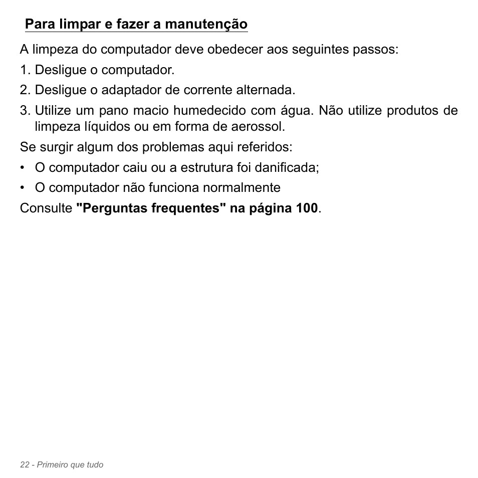 Para limpar e fazer a manutenção | Acer Aspire V5-571PG User Manual | Page 640 / 3604