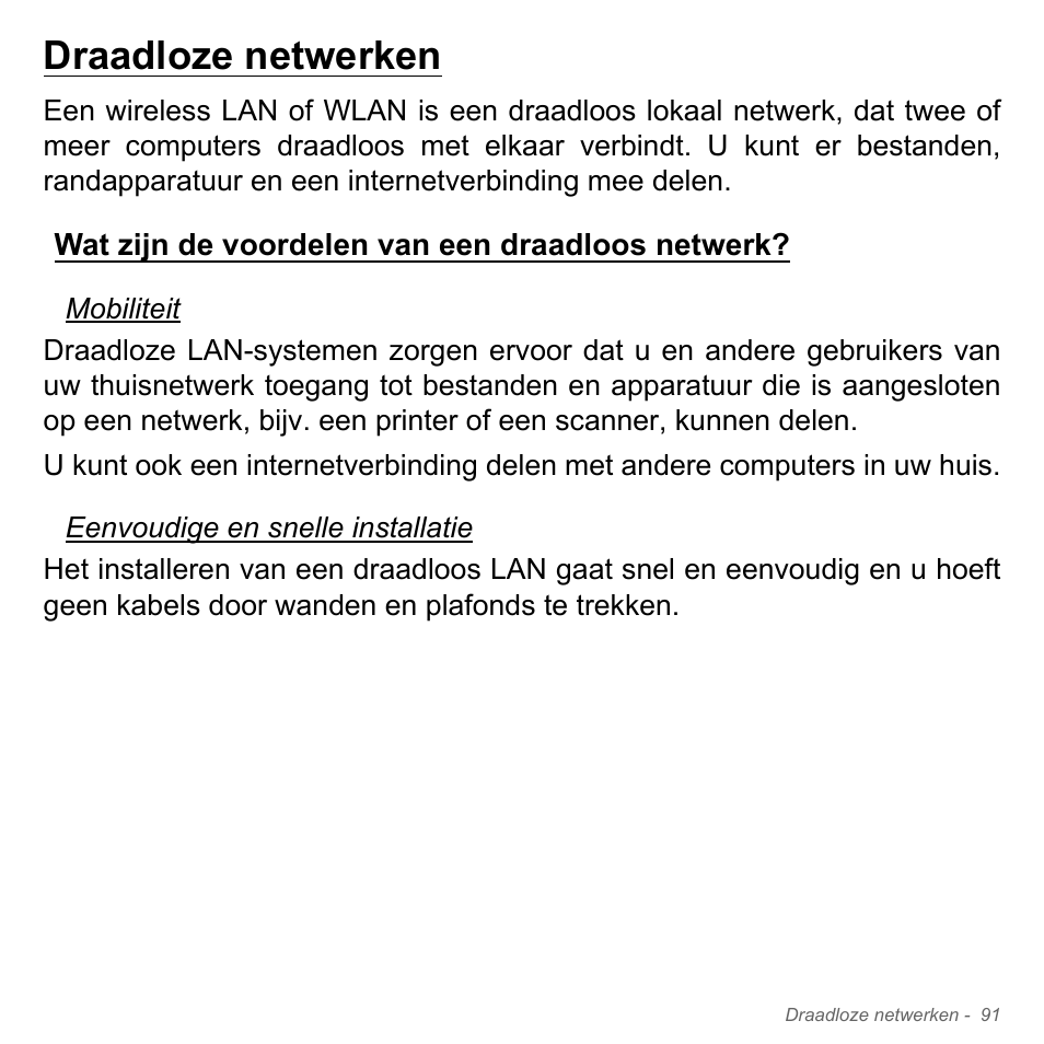 Draadloze netwerken, Wat zijn de voordelen van een draadloos netwerk | Acer Aspire V5-571PG User Manual | Page 831 / 3604