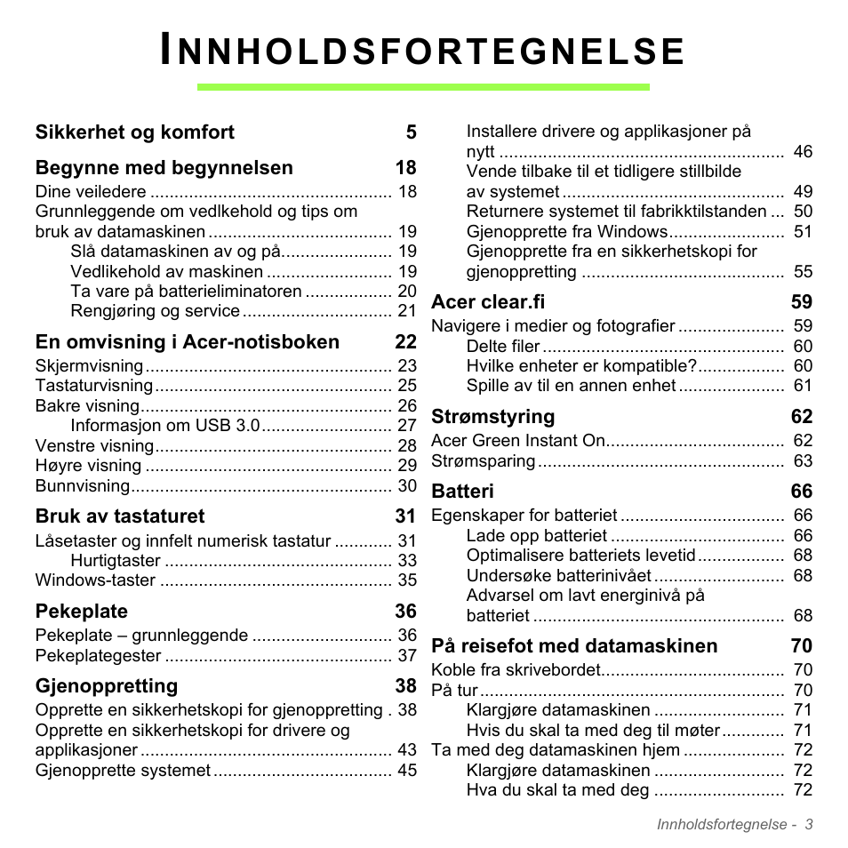 Nnholdsfortegnelse | Acer Aspire V5-571PG User Manual | Page 869 / 3604