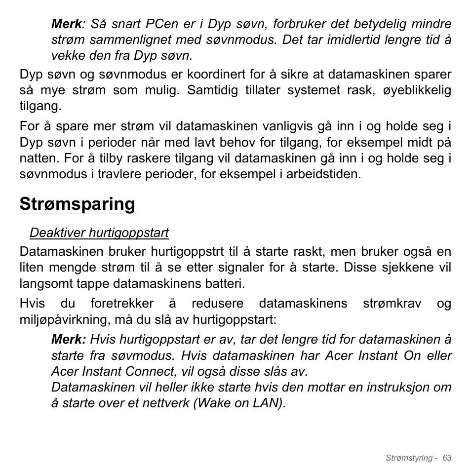 Strømsparing | Acer Aspire V5-571PG User Manual | Page 929 / 3604