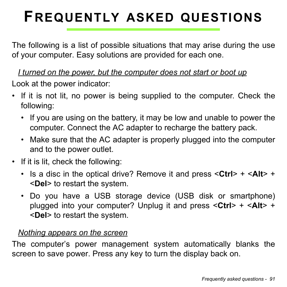 Frequently asked questions, Requently, Asked | Questions | Acer Aspire V5-571PG User Manual | Page 93 / 3604