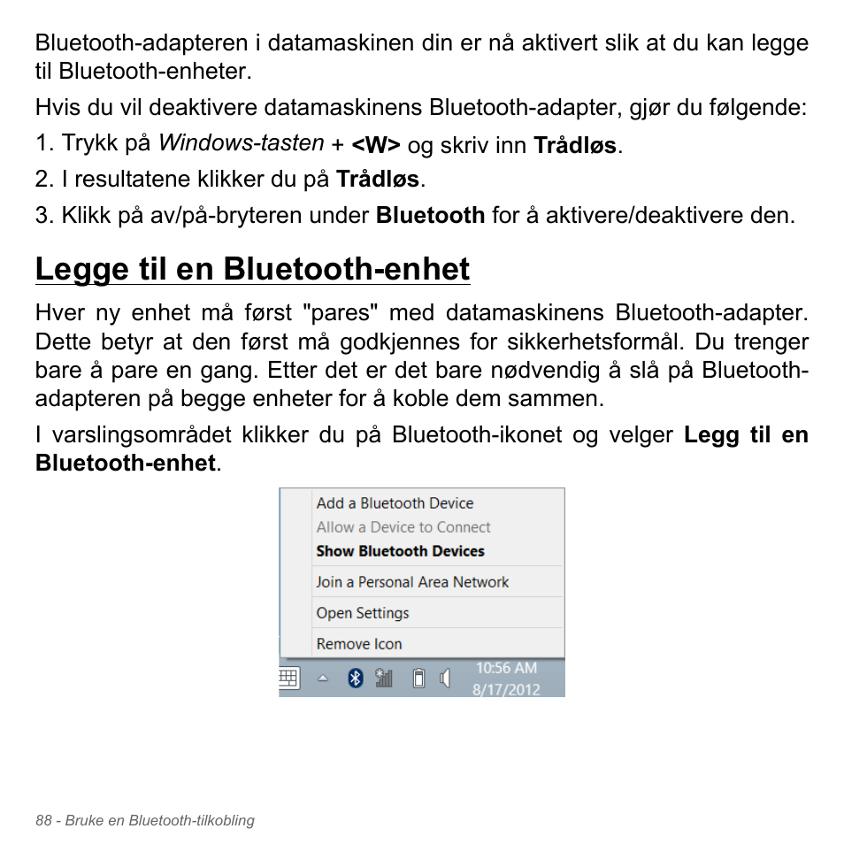 Legge til en bluetooth-enhet | Acer Aspire V5-571PG User Manual | Page 954 / 3604