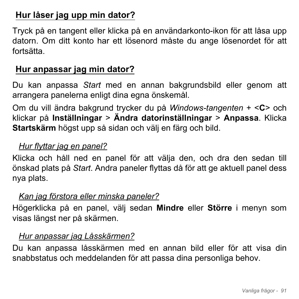 Hur låser jag upp min dator, Hur anpassar jag min dator | Acer W700P User Manual | Page 1087 / 3264