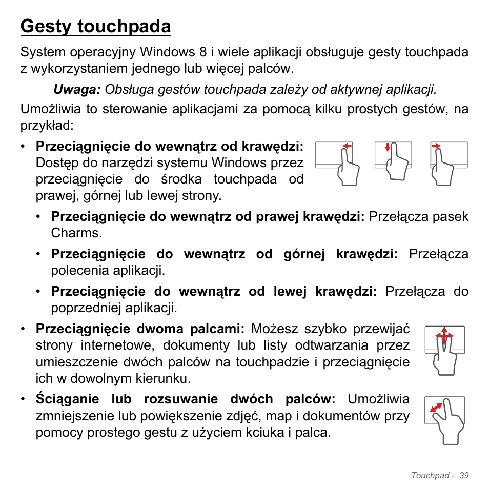 Gesty touchpada | Acer W700P User Manual | Page 1369 / 3264