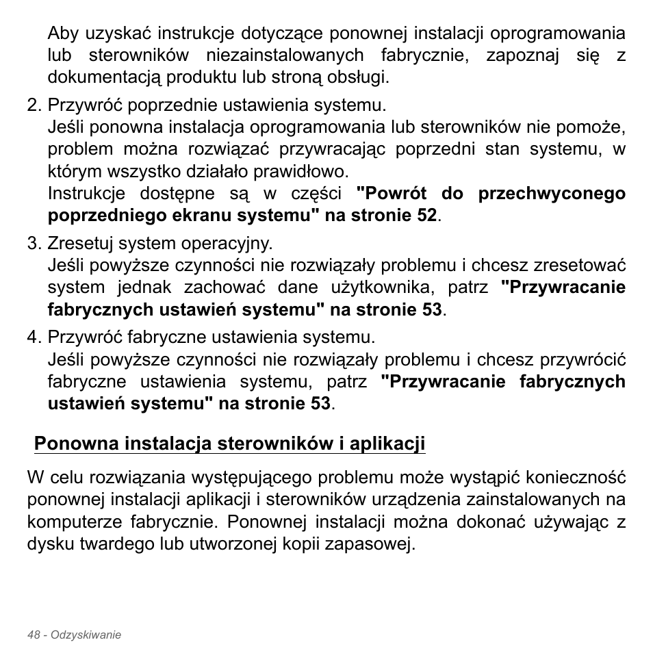 Ponowna instalacja sterowników i aplikacji | Acer W700P User Manual | Page 1378 / 3264