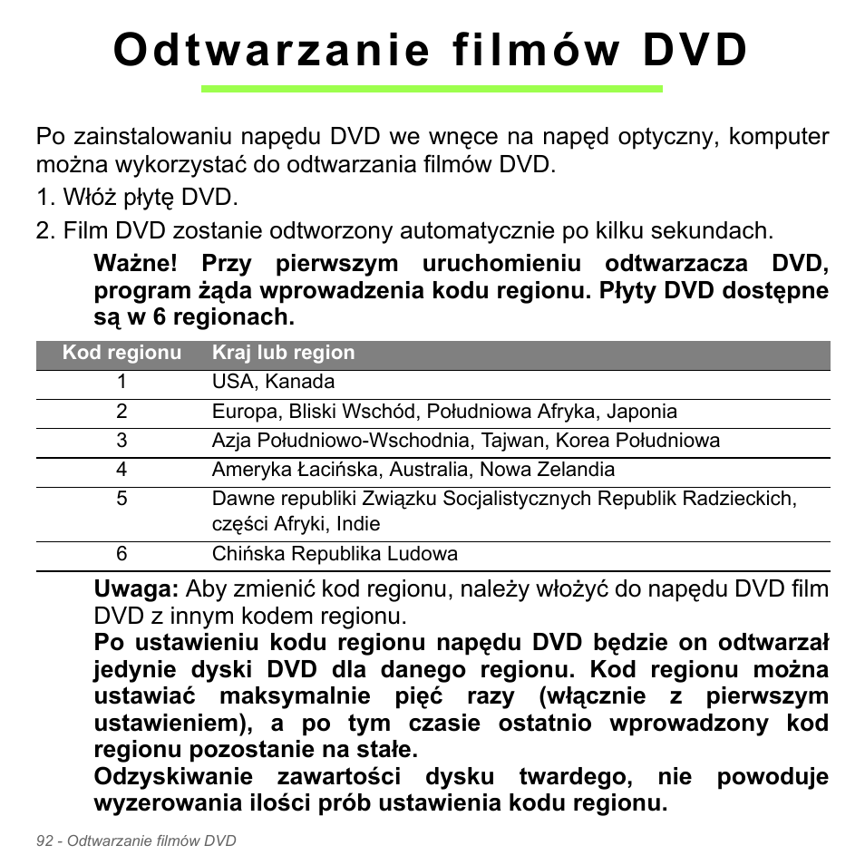 Odtwarzanie filmów dvd | Acer W700P User Manual | Page 1422 / 3264