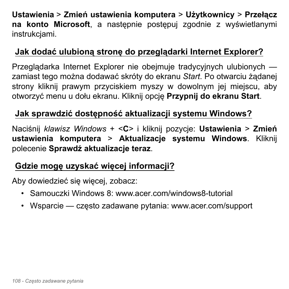 Gdzie mogę uzyskać więcej informacji, Informacji | Acer W700P User Manual | Page 1438 / 3264