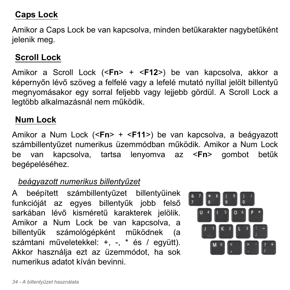 Caps lock, Scroll lock, Num lock | Acer W700P User Manual | Page 1480 / 3264