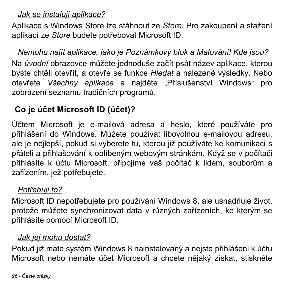 Co je účet microsoft id (účet) | Acer W700P User Manual | Page 1656 / 3264