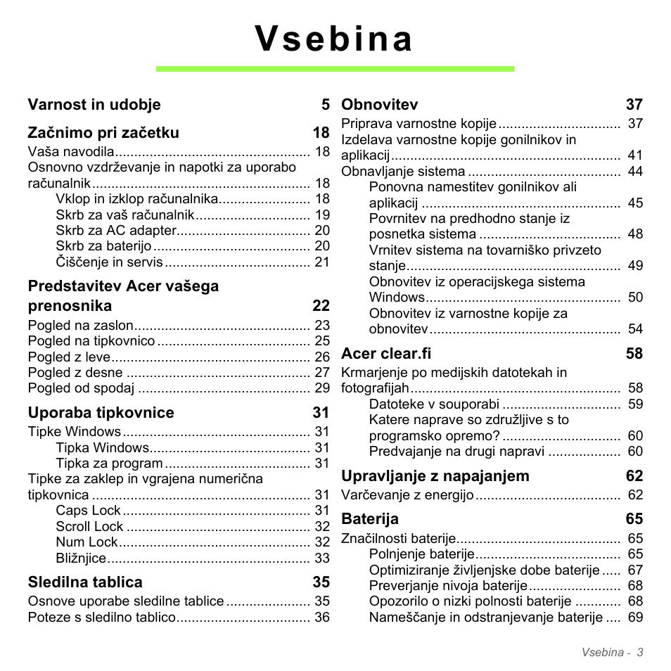 Vsebina | Acer W700P User Manual | Page 1777 / 3264