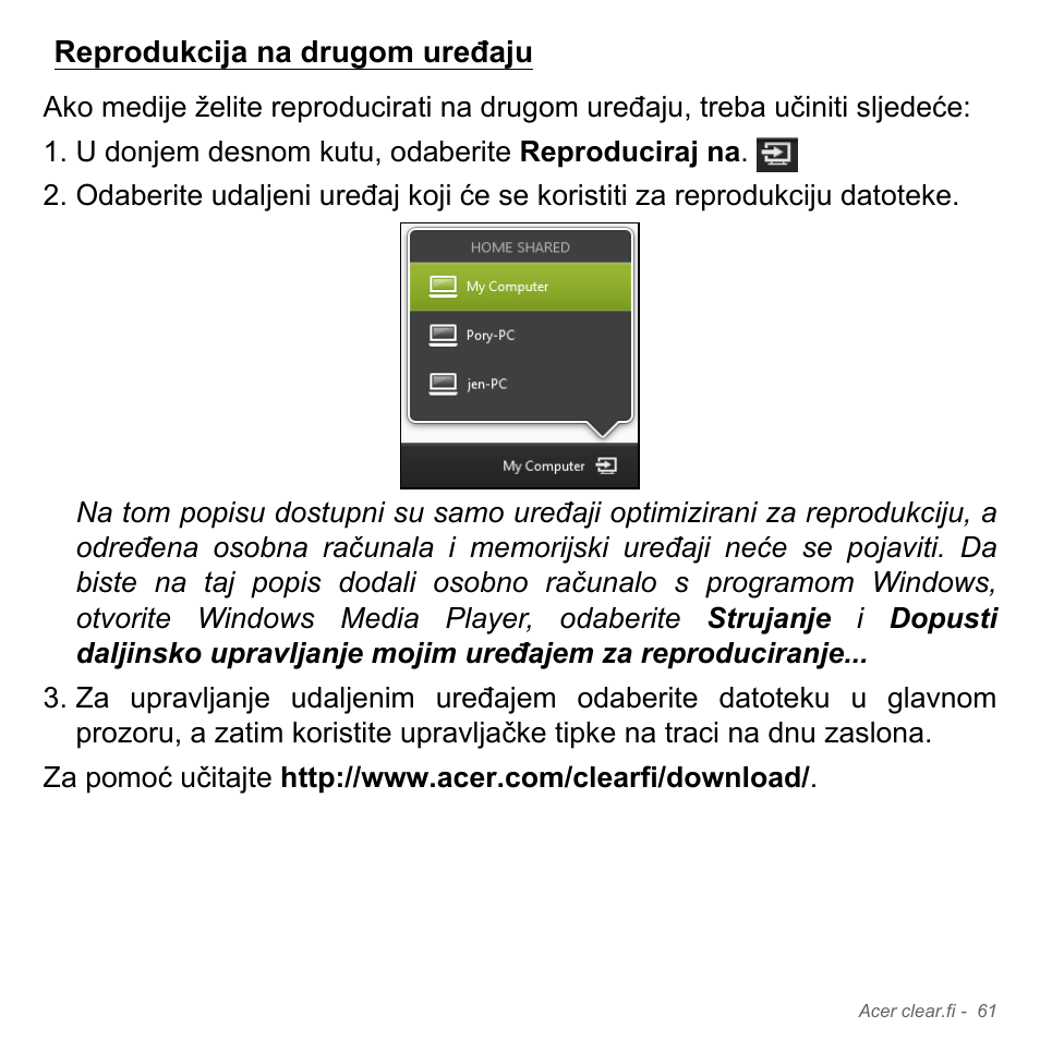 Reprodukcija na drugom uređaju | Acer W700P User Manual | Page 1941 / 3264