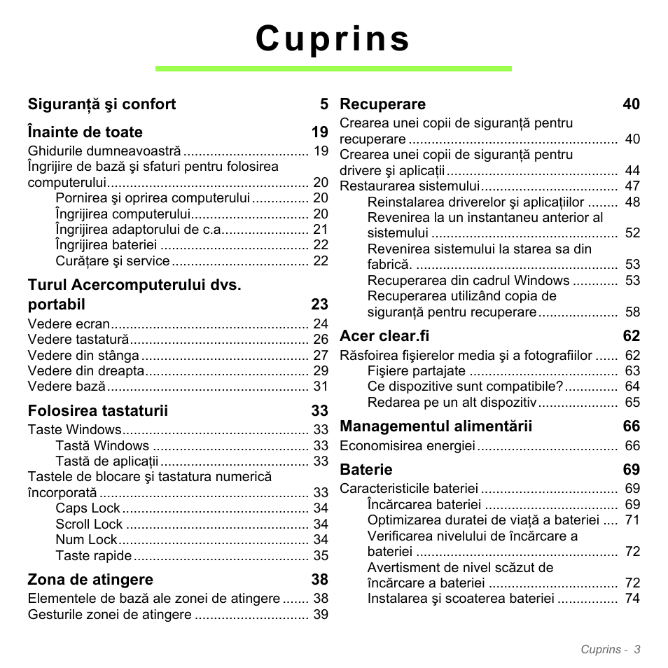 Cuprins | Acer W700P User Manual | Page 1991 / 3264