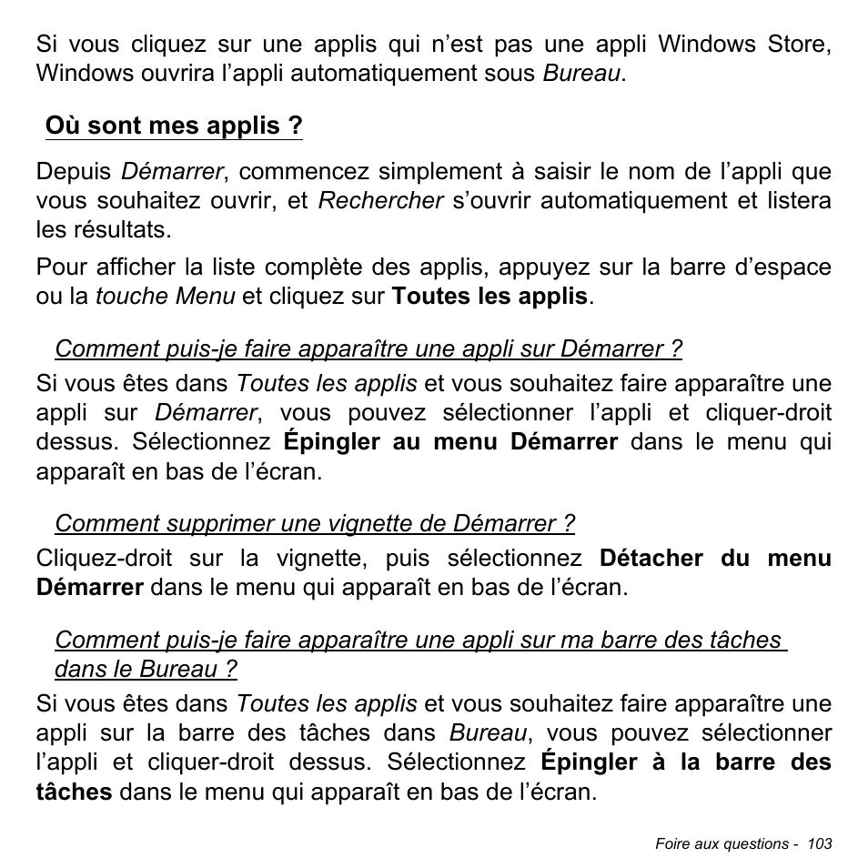 Où sont mes applis | Acer W700P User Manual | Page 207 / 3264