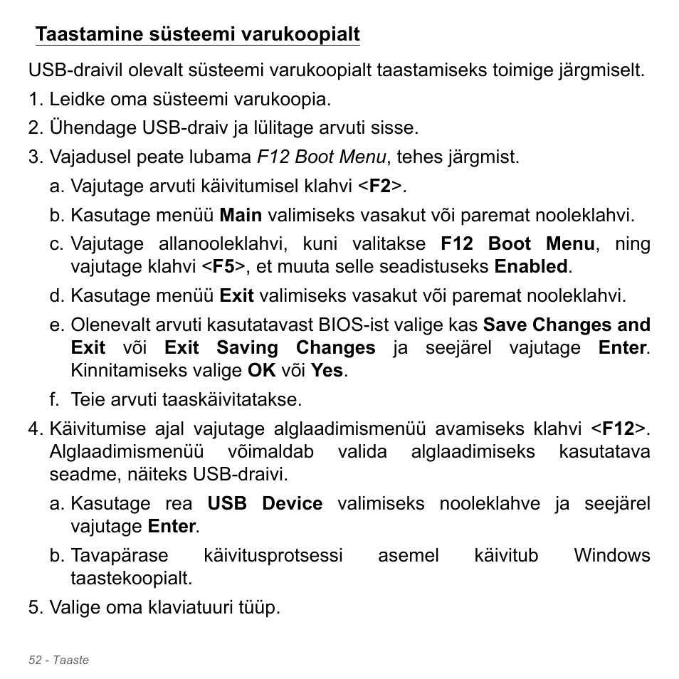 Taastamine süsteemi varukoopialt | Acer W700P User Manual | Page 2274 / 3264