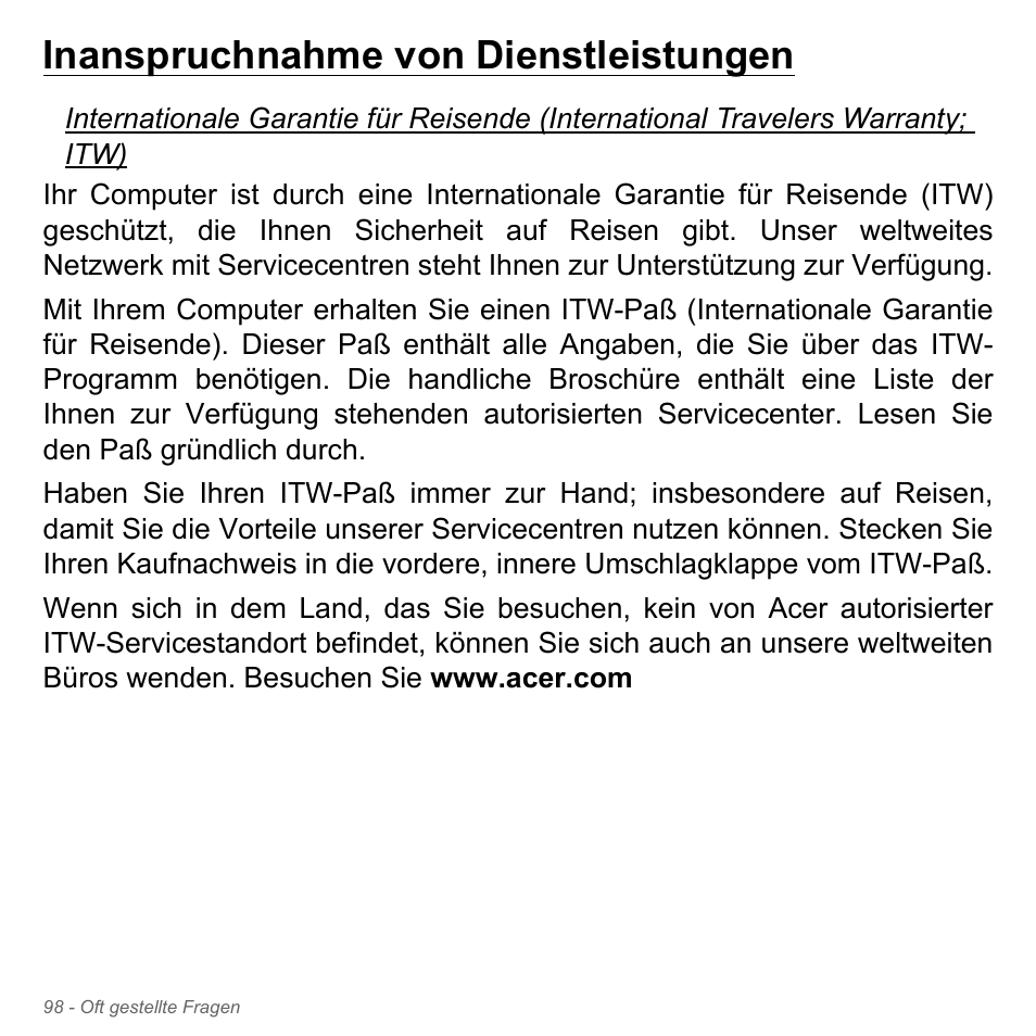 Inanspruchnahme von dienstleistungen | Acer W700P User Manual | Page 316 / 3264