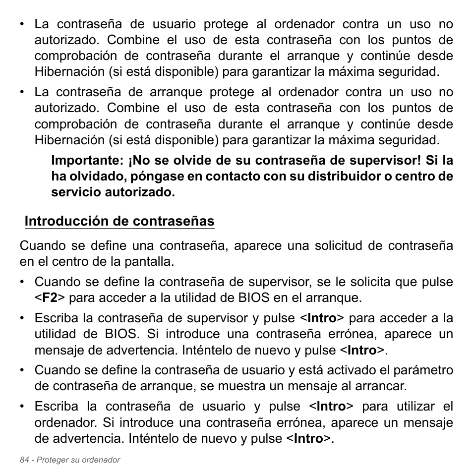 Introducción de contraseñas | Acer W700P User Manual | Page 532 / 3264