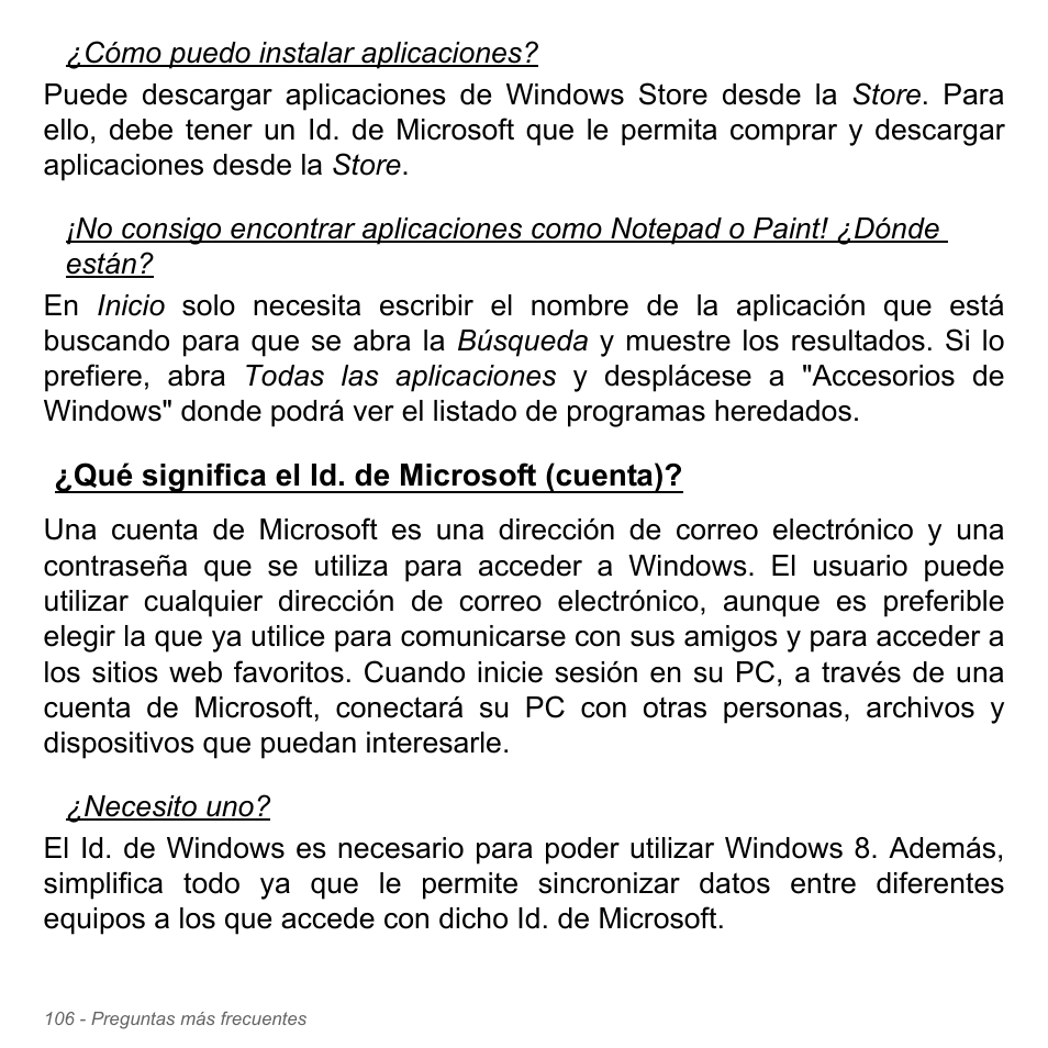 Qué significa el id. de microsoft (cuenta) | Acer W700P User Manual | Page 554 / 3264