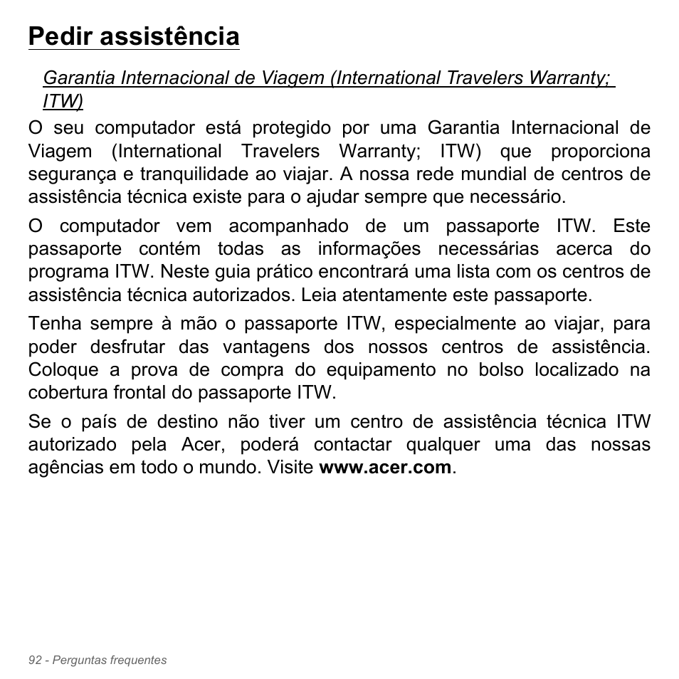 Pedir assistência | Acer W700P User Manual | Page 656 / 3264