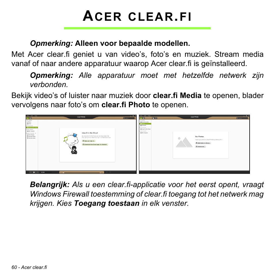 Acer clear.fi, Clear | Acer W700P User Manual | Page 734 / 3264