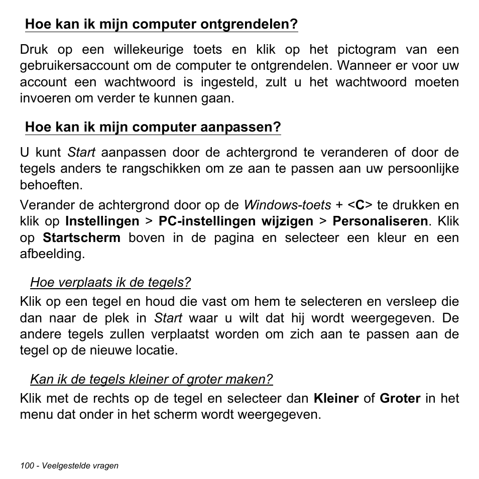 Hoe kan ik mijn computer ontgrendelen, Hoe kan ik mijn computer aanpassen | Acer W700P User Manual | Page 774 / 3264