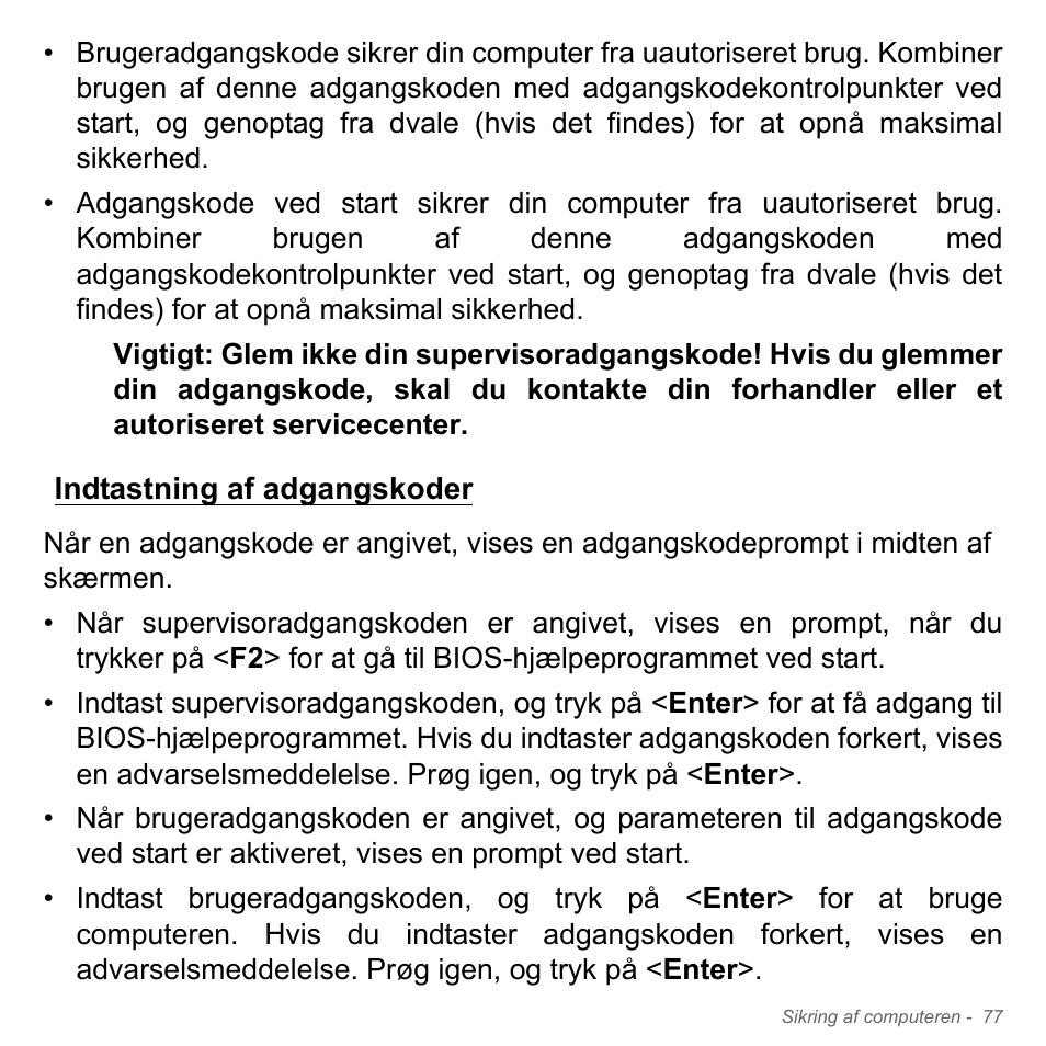 Indtastning af adgangskoder | Acer W700P User Manual | Page 967 / 3264