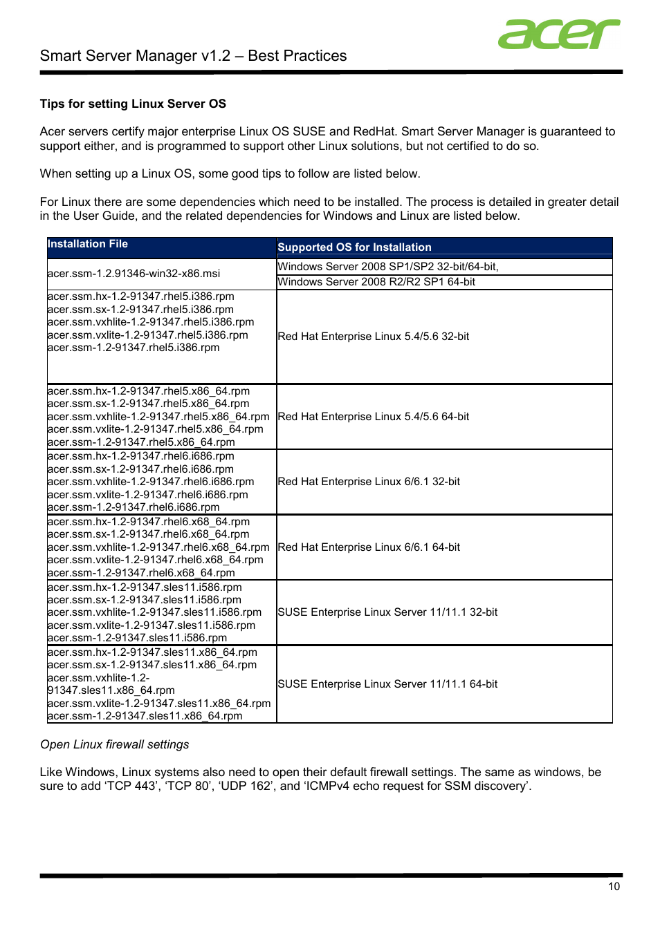 Smart server manager v1.2 – best practices | Acer Veriton P530 F2 User Manual | Page 10 / 37