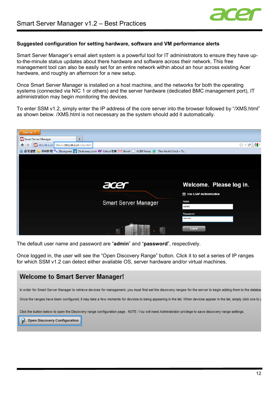 Smart server manager v1.2 – best practices | Acer Veriton P530 F2 User Manual | Page 12 / 37