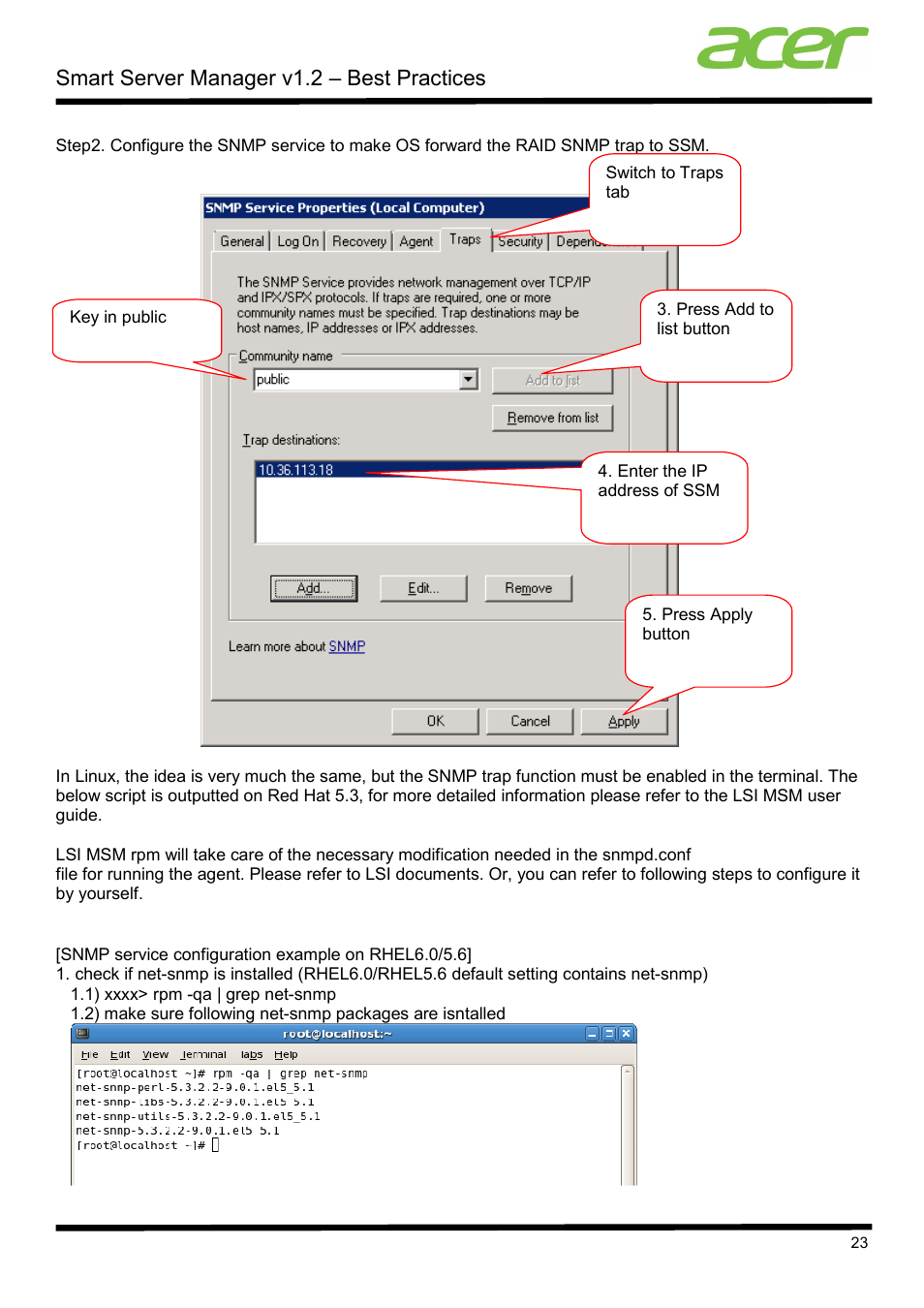 Smart server manager v1.2 – best practices | Acer Veriton P530 F2 User Manual | Page 23 / 37